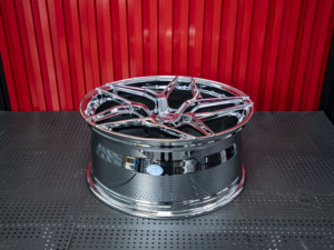 Rueda Forjada 6061 de Diseño Cinco Estrellas para Uso Seguro en Carretera, Totalmente Cromada con Tapa Flotante Cromada para A1/A3/A4/A6/A8/S3/S4/RS3/RS5/<span class=keywords><strong>PoloGTI</strong></span> - Product Image 3