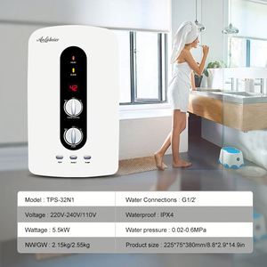 Meilleure qualité hôtel Design 220V 5.5kw sortie d'usine douche à eau chaude avec pompe bas prix ELCB chauffe-eau - Product Image 6