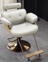 Prix de gros en acier inoxydable cuir PU rotatif levage salon de beauté coupe de cheveux style pivotant chaise de barbier