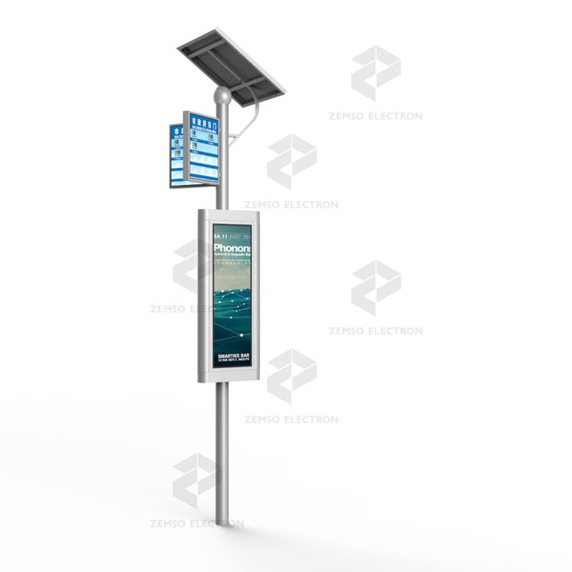 Solar Power Lcd Display Advertising Road Sign for Smart Bus Stop Outdoor LED Sign Digital Signage