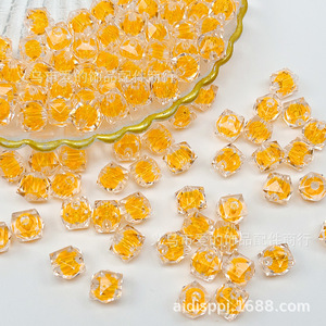 Cuentas cuadradas acrílicas de 10 mm, cuentas sueltas de color interior para la fabricación de pulseras, venta al por mayor por kilogramo - Product Image 4