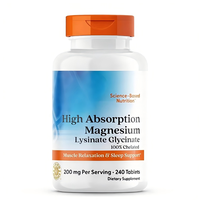 Tablet Magnesium Glycinate Lysinate Chelated 200mg 240 Tablet Label Pribadi Grosir, Daya Serap Tinggi, Mendukung Tidur & Otot