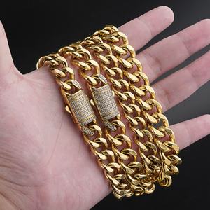 Cadena Cubana de Acero Inoxidable con Micro Pavé de Circonitas, Collar de Eslabones Cubanos al por Mayor, Joyería Hip Hop para Fiestas - Product Image 6