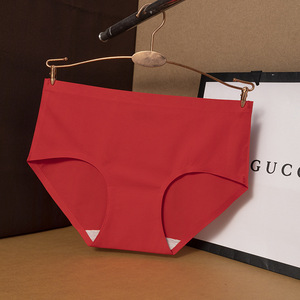 Culottes Bikini Femme Sans Coutures Quotidiennes Invisibles Légères Respirantes Taille Moyenne avec Logo à la Ceinture - Product Image 6