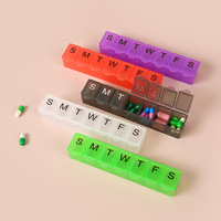 Boîte à médicaments portable anti-poussière avec sept longs braille une semaine stockage d'emballage indépendant cadeaux de nouveauté