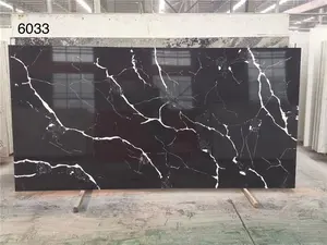 Beliebte Calacatta Black Quartz Platten Künstliche Quarz steinplatten für die Küchen arbeits platte