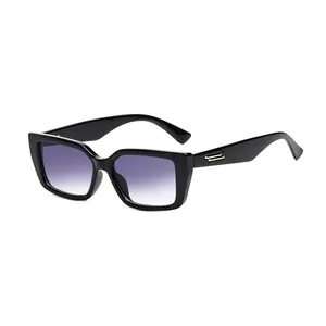 Kacamata hitam bingkai persegi kecil kacamata hitam Retro uniseks kacamata hitam kepribadian desainer merek mewah Fashion PC dewasa Multi M & I