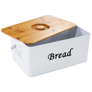 Nhà bếp bánh mì lưu trữ hộp thiết lập với <span class=keywords><strong>3</strong></span> vòng cà phê đường trà <span class=keywords><strong>Jar</strong></span> lớn ổ bánh mì hộp kim loại bánh mì bin Trắng - Product Image 4