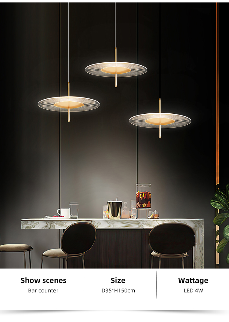 New Design Nordic For Residential Home Led Acrylic Modern Indoor Led Pendant Lamp