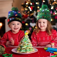 Di alta qualità cappello a maglia di natale Unisex inverno berretto con LED colorati luce di Natale berretto per il nuovo anno