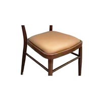 Chaise de salle à manger moderne, siège rembourré en cuir PU, structure en bois, dossier en rotin, meubles pour restaurant et maison