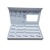 Boîte d'emballage de luxe en forme de livre avec fermeture magnétique pour stylo à peptides, avec insert en EVA pour 2 stylos et 7 aiguilles