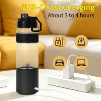 Draagbare 220W elektrische sapcentrifuge blender, oplaadbaar via USB type-C, 600ml smoothie mixer voor thuis, reizen en buitengebruik