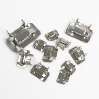 Clips à dents ondulées en acier inoxydable 316, boucle métallique pour sangles galvanisées, fixation pour la construction de pipelines
