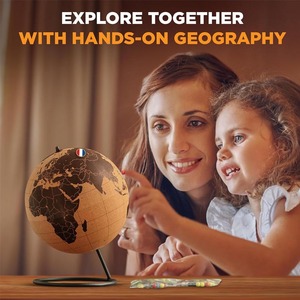 Black Cork with Push <strong>Pins</strong> - 7.9" Tall with Map of the World and Rotating Stand for Adults, 100 Metallic and 100 - Product Image 5