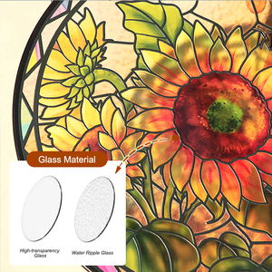 Atrapasueños de Vidrio con Arte Floral, Decoración Colgante para Ventana con Girasoles, Regalo para Floristas, Decoración de Jardín Natural - Product Image 5