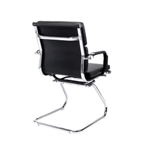 Chaise de bureau moderne de luxe en cuir synthétique - Conception ergonomique pivotante confortable, hauteur réglable, base chromée