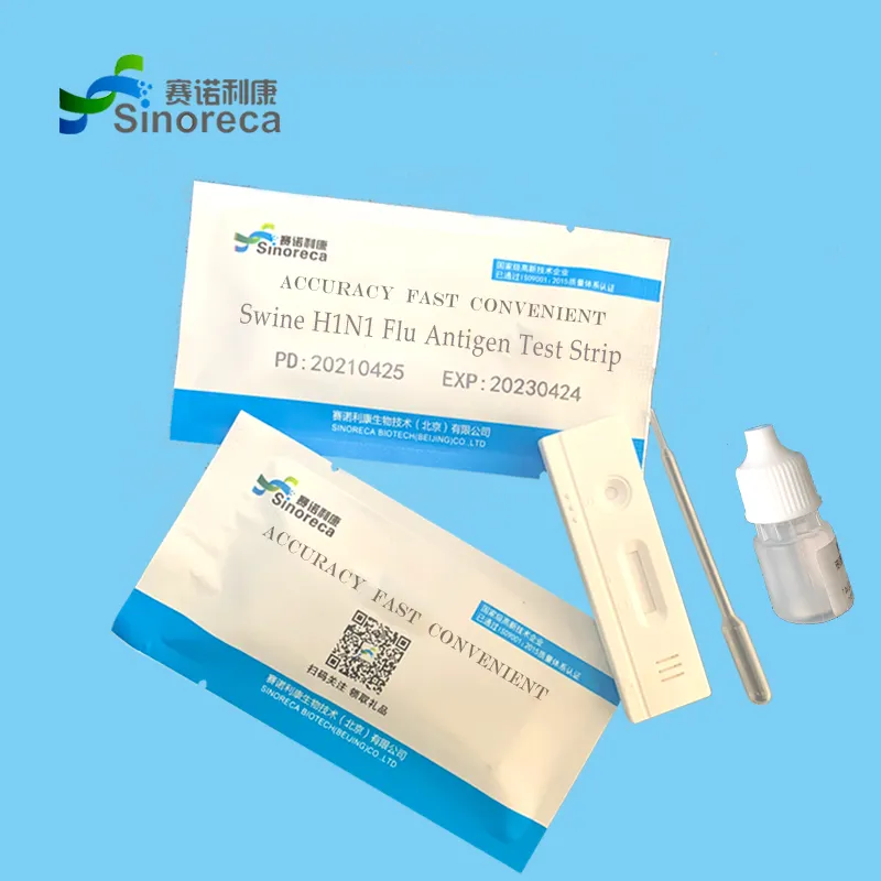 Hisopo nasal de alta precisión para la gripe animal, banda de prueba rápida para prueba de gripe, B022, cerdo, H1N1, antigripal