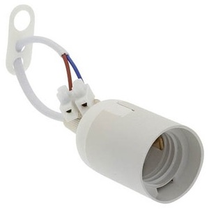 ขั้วหลอดไฟ E27 สีขาว พร้อมสายไฟ สำหรับโคมไฟเพดาน - Product Image 1