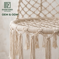 Chaise suspendue en hamac, chaise en macramé en corde de coton pour l'extérieur et l'intérieur, capacité de charge maximale de 160 kg
