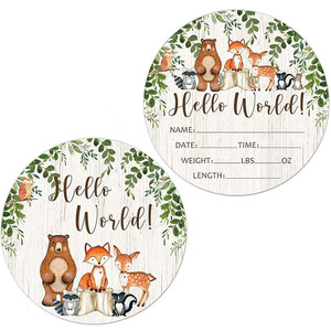 Carte en bois personnalisée « Hello World » pour annonce de <span class=keywords><strong>naissance</strong></span>, carte de jalons « Hello World », panneau « Hello World » pour nouveau-né - Product Image 2