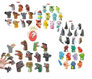 بالجملة 12 قطعة العالم حيوان الاصبع لعبة الكرتون الدمى اليد صندوق عمياء لعبة للأطفال