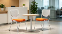 Chaise de bureau ergonomique en maille, chaise de formation empilable sans accoudoirs - Chaise d'ordinateur pour salle de conférence