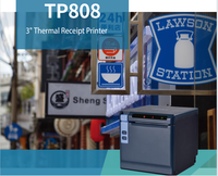 Impresora Térmica de Recibos Han-Ink TP808 de 80 mm con Cortador Automático para Pedidos de Entrega, Supermercados, Tiendas de Té de Burbujas, China