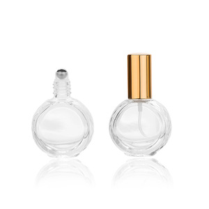 Botella de Vidrio de 10ml 12ml para Aceites Esenciales, Botella Plana Redonda con Rodillo, Botella de Perfume en Aerosol, Envase Cosmético Recargable - Product Image 2