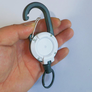 حلقة تسلق للخدمة الشاقة مخصصة قابلة للسحب سهلة السحب مشبك اكسسوارات الصيد في الهواء الطلق حامل شارة الحبل المعدني حلقة مفاتيح بكرة - Product Image 5