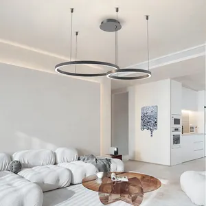 DNG Contemporary Profile Office Pendant Chandelier Light Ring Round Lamp Hanging Fixture LED Circular Linear Lighting
