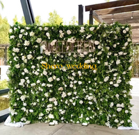 Mur de fleurs 5D OEM de luxe, magnifique mur de fleurs artificielles, fond de scène 8ft x 8ft, décoration pour mariage, fête, maison