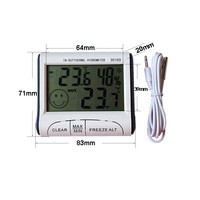KH-TH031 LCD pantalla Digital tanque de peces nevera incubadora del higrómetro del termómetro con sensor de alambre