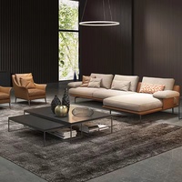 Canapé modulable en tissu, style minimaliste italien, grande unité, plusieurs places, couleur crème, idéal pour appartement et hôtel - Vente chaude