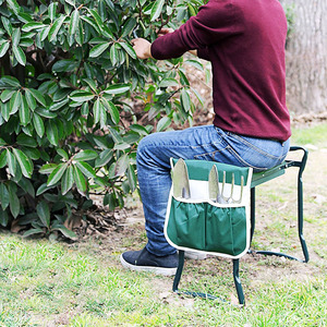Tabouret de jardin pliable, siège profond, chaise mollet, avec poignées, pour le jardinage - Product Image 5