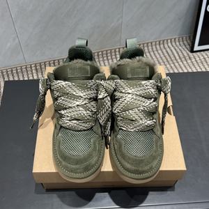 Bottes de neige de luxe pour femmes, style Ugg, tendance, chaudes, en cuir et laine, confortables, hauteur cheville, semelle intérieure en PU, fermeture à enfiler - Product Image 2