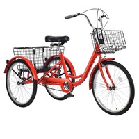 Tricycle adulte 24/26 pouces, vélo à propulsion humaine, tricycle de loisirs urbain