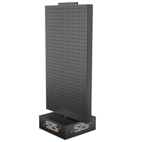 Présentoir de Comptoir Rotatif Double Face en Métal Noir pour Accessoires de Téléphone Portable et Étuis – Type Pegboard Suspendu