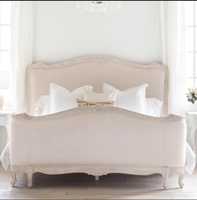 Meubles de chambre à coucher américains en bois massif blanc, lit Queen ou King Sophia, design traditionnel antique