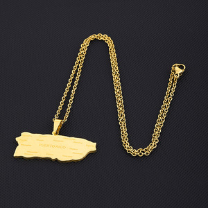 Collar con Colgante <span class=keywords><strong>de</strong></span> Mapa <span class=keywords><strong>de</strong></span> <span class=keywords><strong>Puerto</strong></span> <span class=keywords><strong>Rico</strong></span> en Acero Inoxidable con Letras Grabadas, Joyería <span class=keywords><strong>de</strong></span> Titanio <span class=keywords><strong>para</strong></span> Parejas - Product Image 4