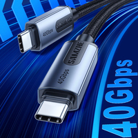 Cable Thunderbolt 4 Tipo-C SAMZHE de 0.5m, 240W 5A PD, Carga Rápida, Cable de Datos y Audio/Video, Cable DisplayPort 1.4 de 8K para Laptop y iPhone