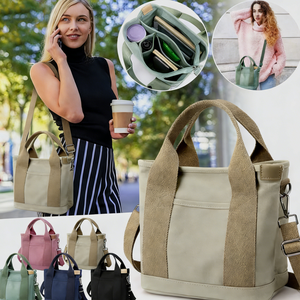 Bolsos de Mano Ecológicos Resistentes de Viaje Personalizados de Primera Calidad para Mujer con Asas con Cremallera, Bolsillos, Opción de Logotipo Personalizado, Bolsas de Almuerzo de Lona - Product Image 4