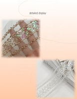 Accessoires perlés faits main en dentelle organza à sequins et perles dorées et blanches pour l'industrie lourde, pour robes de mariée, chaussures et cols de scène