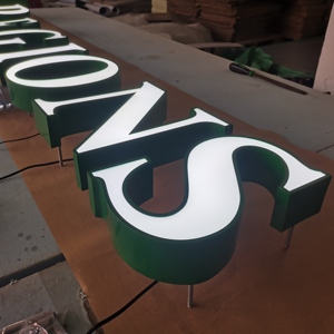 Enseigne lumineuse LED extérieure en acrylique Cosun, logo personnalisé, enseigne métallique, panneau en acier, enseigne LED extérieure - Product Image 1