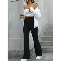 Pantalon long évasé décontracté taille haute coupe ajustée couleur unie pour femme, nouvelle collection printemps/été, en stock, style sportif transfrontalier