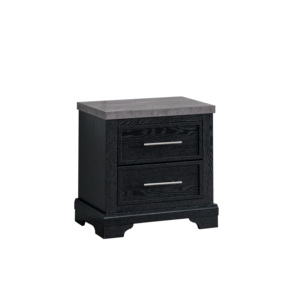 Grande G003500 N Nightstand Black 2 <b>Drawer</b> Storage <b>Side</b> <b>Table</b> Bedroom Furniture - Product Image 3