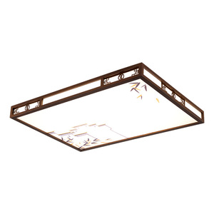 Lámpara de Techo de Madera Maciza Estilo Chino, LED Ultrafina, para Sala de Estar o Dormitorio, con Atenuación Continua y Tres Colores Ajustables - Product Image 4