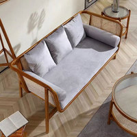 Salon de luxe chaise en bois canapé combinaison salon loisirs canapé en rotin en bois massif