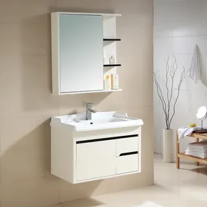 KD-BC137W-80 modisch elfenbeinfarbenes hölzernes wandmontage-waschbecken Waschtisch modernes Hotel individueller Badezimmerschrank mit Spiegel