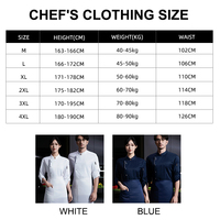 Veste de chef bleu clair style uniforme de travail jamaïcain vêtements de travail rugueux à manches longues boutons roulés à la main pour uniforme de chef